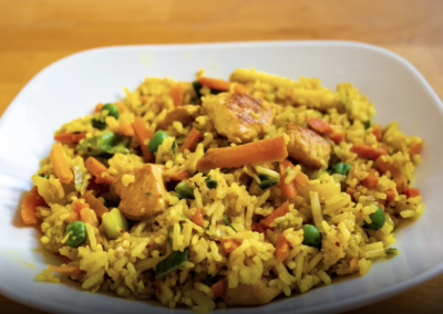 Bild von Reis mit Hähnchen